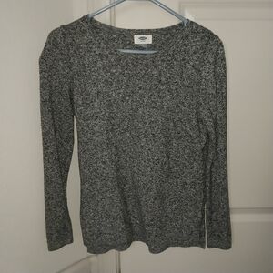Old Navy Gray Marled Long Sleeve Crewneck Top